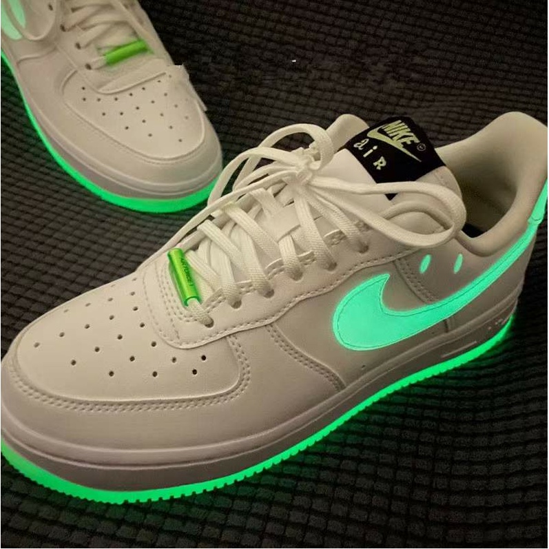 ✙ ✆ Nike Force 1 Smile Af1 Blanco , Verde Negro Fluorescente Zapatos | Shopee México