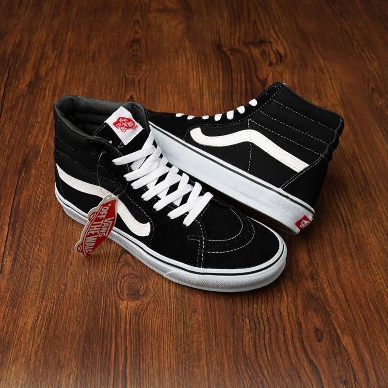 tenis vans negro con blanco