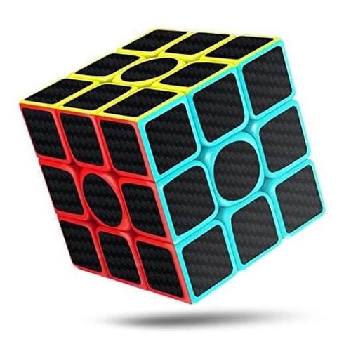 Velocidad cfmour cubessquare en medio Rubix Cubo 3x3 suave de fibra de Carbono Adhesiva 