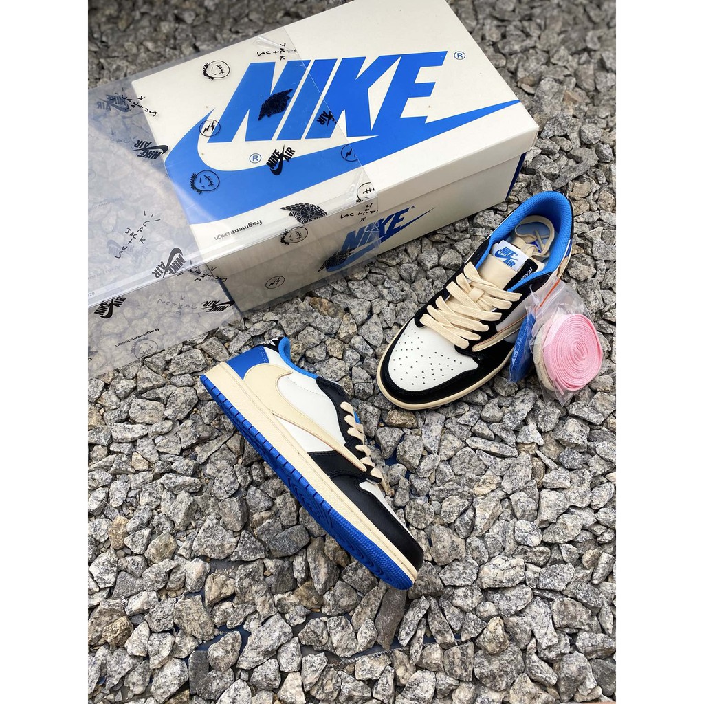Fragment X Travis Scott X Nike Air Jordan 1 Low Zapatillas De Baloncesto Ts Fujiwara Hiroshi Tripartitas Con Lengueta Conjunta Shopee Mexico