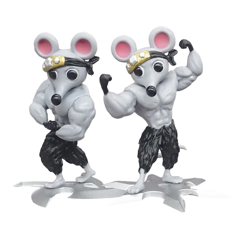 8cm Anime Demon Slayer Muscle Mouse Figura De Acción Mukimuki Ratón De Uzui Tengen PVC Colección Modelo De Juguetes Para Niños Regalos