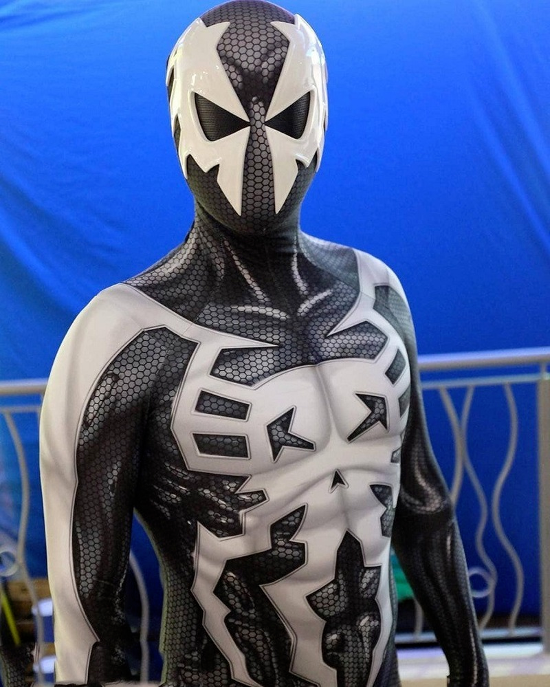 spider-man 2099 new era ultimate spider negro y blanco medias body cosplay  traje | Shopee México