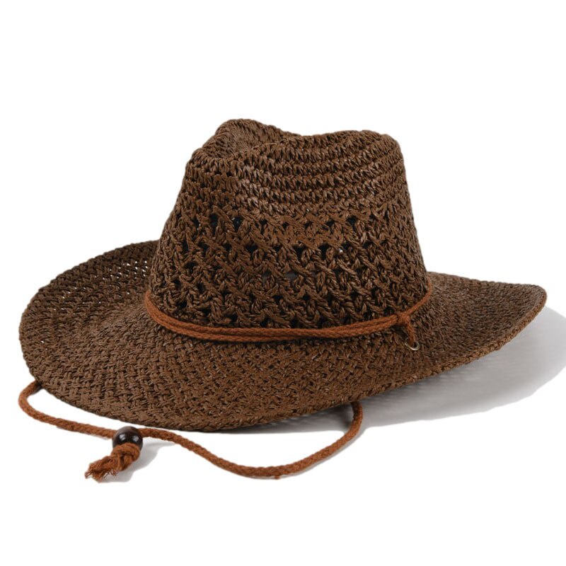 LTHTX Sombrero de Panamá clásico ajustable de verano sombrero de playa de paja hecho a mano para hombres gorra de protección UV 