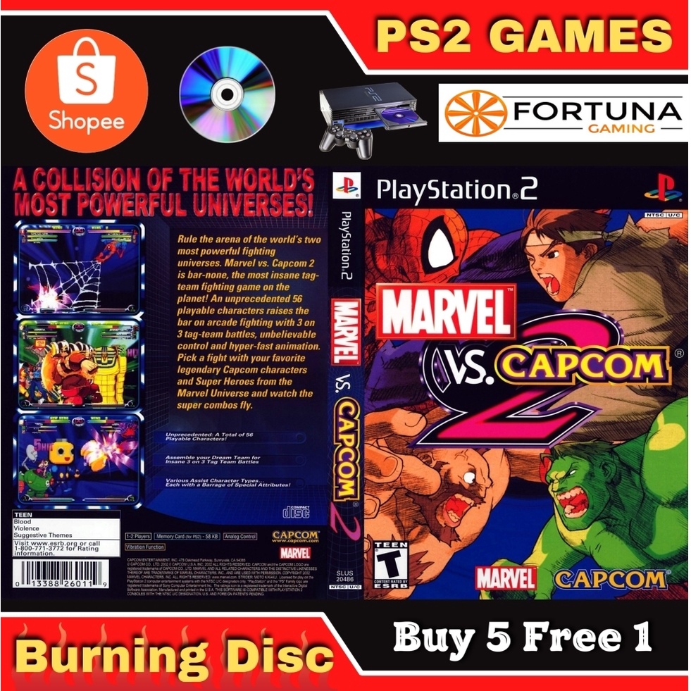 Ps2 Cassette Marvel Vs Capcom 2 Shopee México 