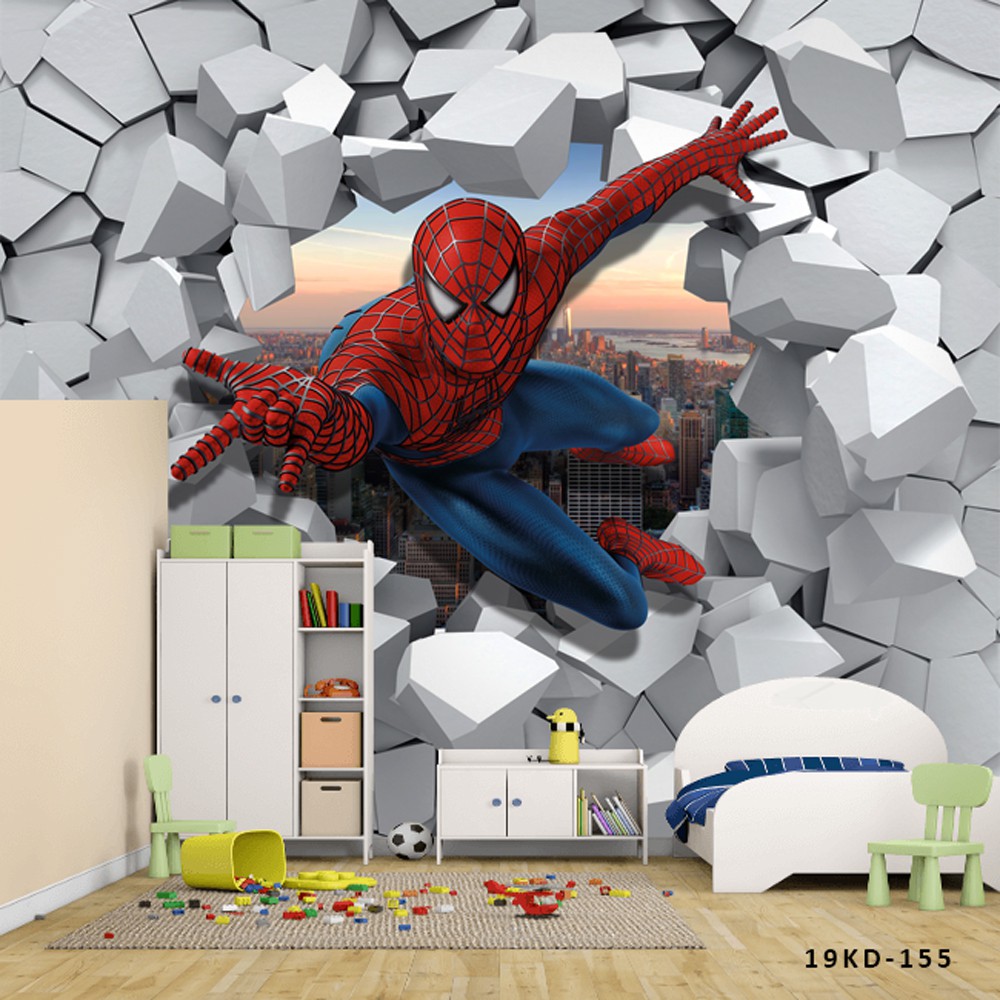 Papel pintado Mural personalizado foto pared fondo niños Spiderman motivo  habitación de niños | Shopee México