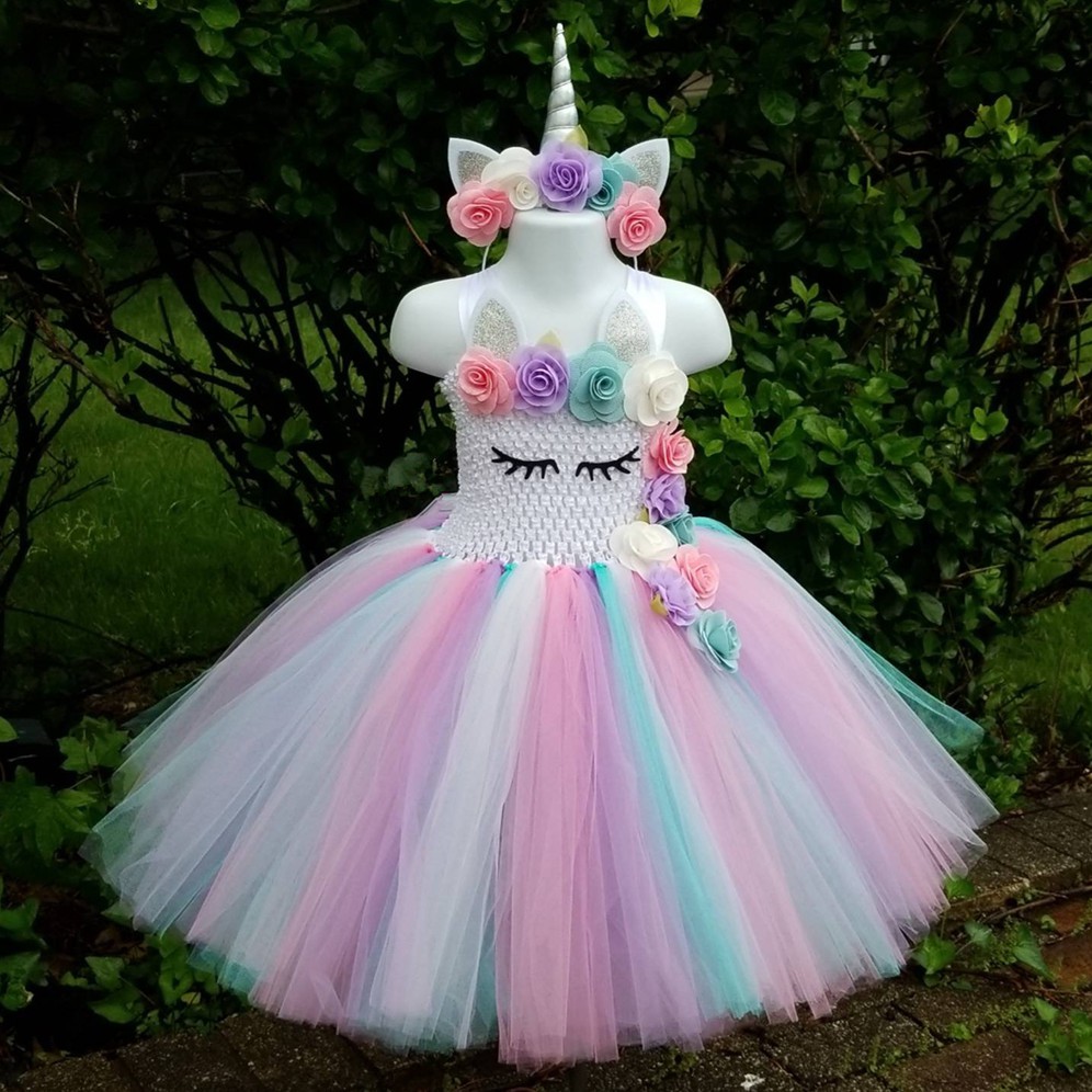 Lindo Bebé Unicornio Flor Tutú Vestido Niñas Crochet Pastel Tul Con Arco Para  Niños Fiesta De Cumpleaños Disfraz Vestidos De Cosplay | Shopee México