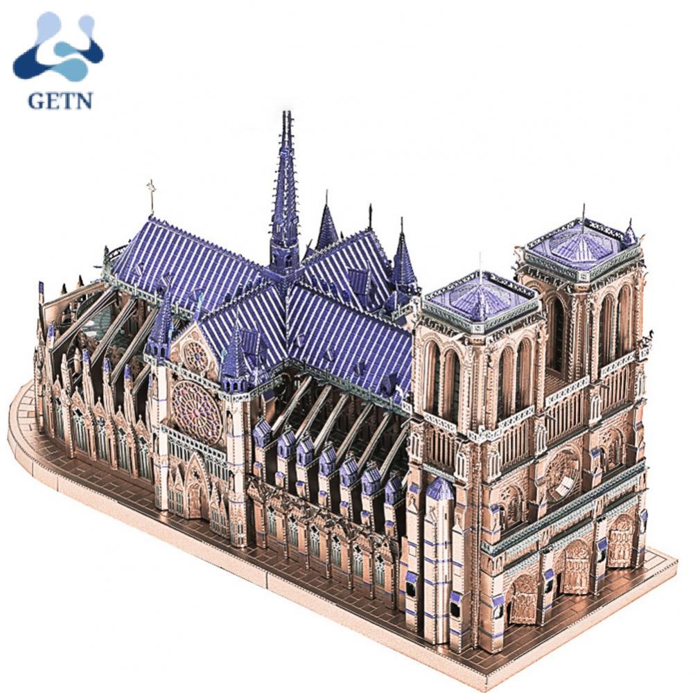 Notre-Dame de Paris Rompecabezas 3D Hágalo usted mismo realista de madera Modelo Conjunto Juguete Regalo Puzzle 