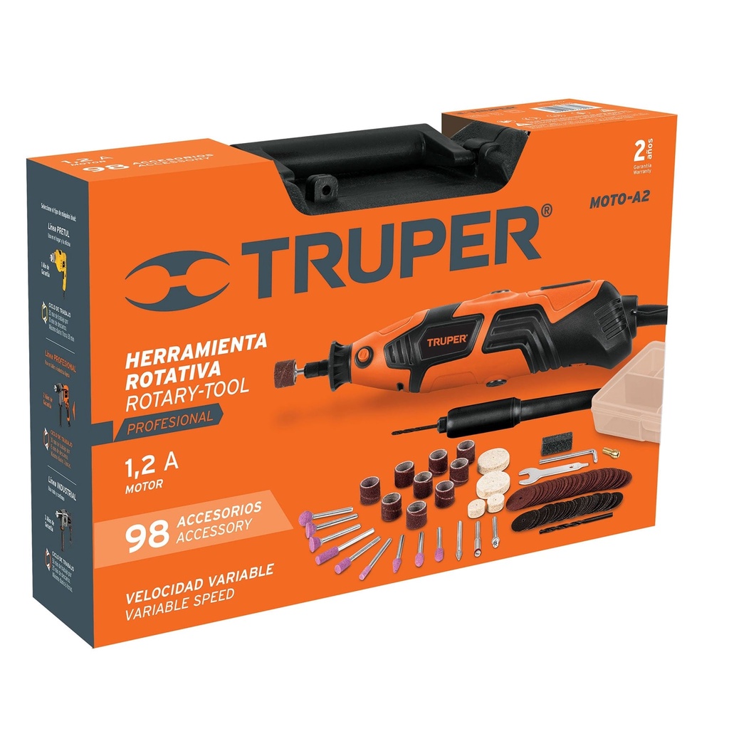 HERRAMIENTA ROTATIVA CON ACCESORIOS TIPO DREMEL MARCA TRUPER | Shopee ...