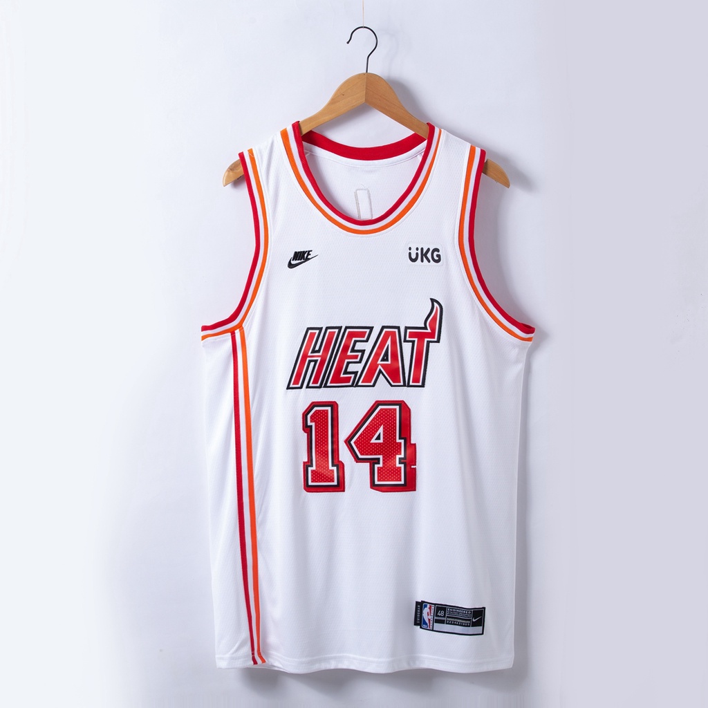 Transpirable y Resistente al Desgaste Camiseta de Basket for Fan QXFNS Camiseta de Baloncesto for Hombre Miami #14 Tyler Herro Bordado 