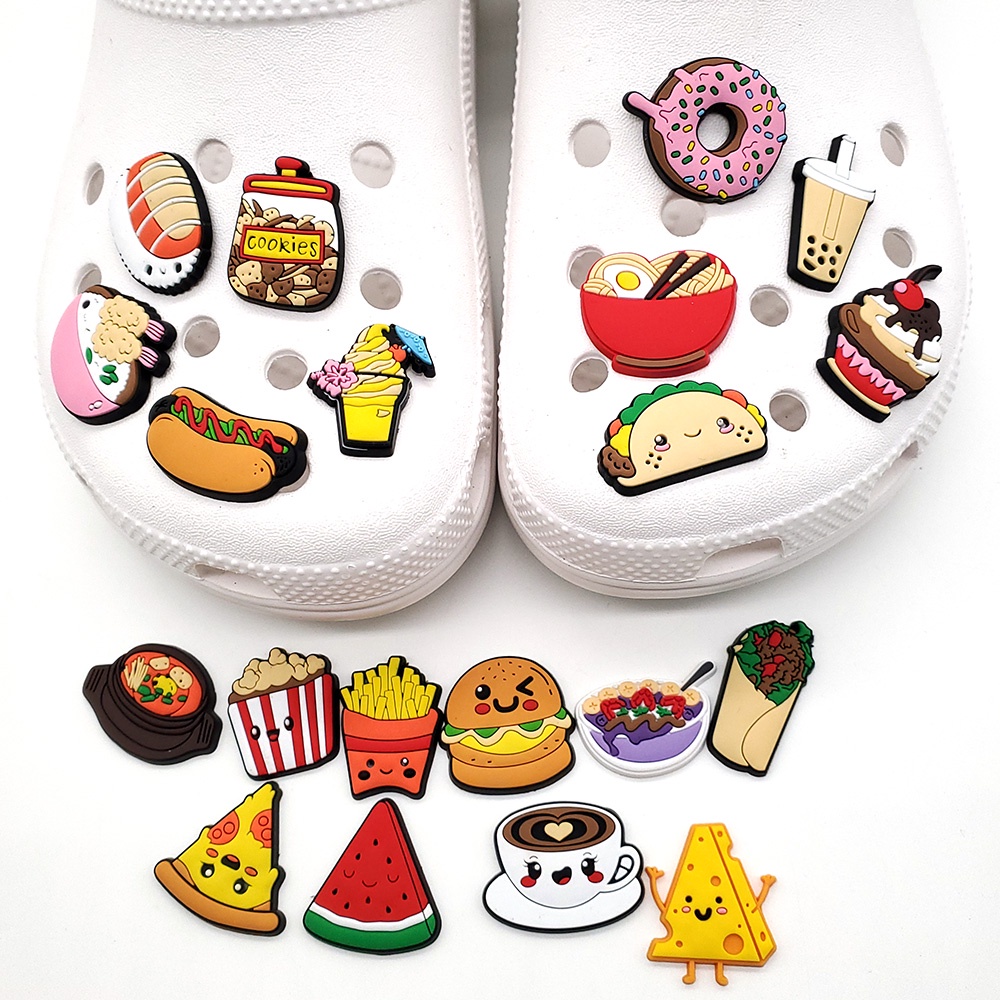 Charms serie de alimentos lindo de dibujos animados zapatos encantos