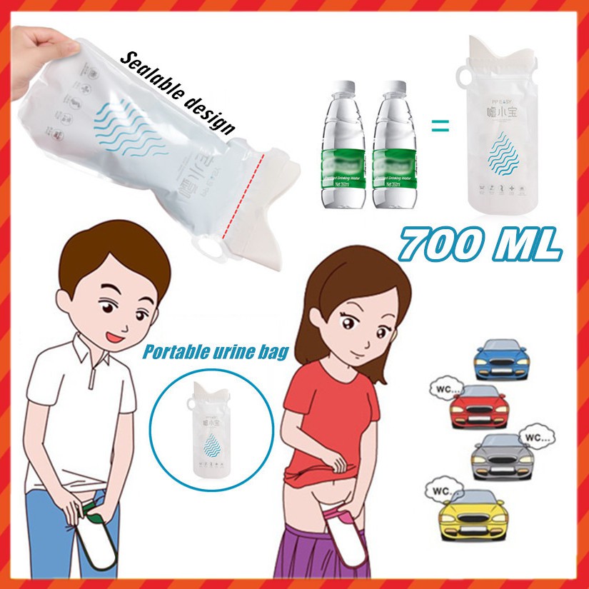 Yogasada Bolsa de recolección de orina desechable portátil Bolsa de enfermería para inodoros de Emergencia al Aire Libre 