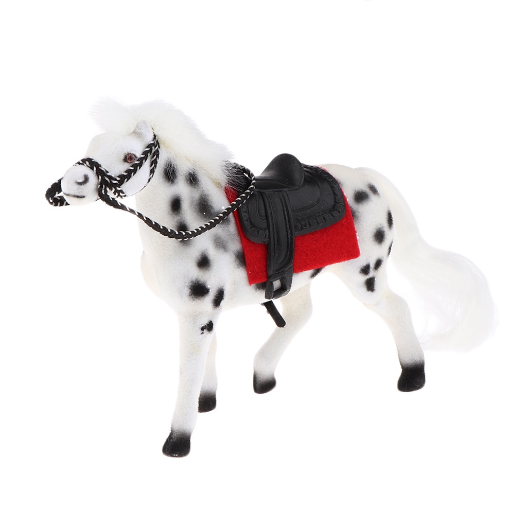 2pcs caballo en miniatura granja figuras de animales para 1/12 casa de muñecas jardín decoración 