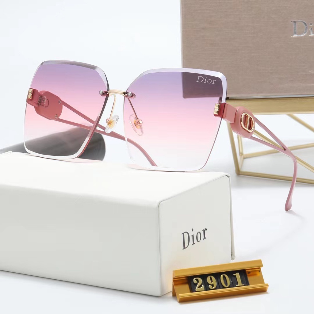 2022 Nuevo Dior Moda Señoras De Gran Sin Montura Cuadrada Gafas Degradadas UV400 | Shopee