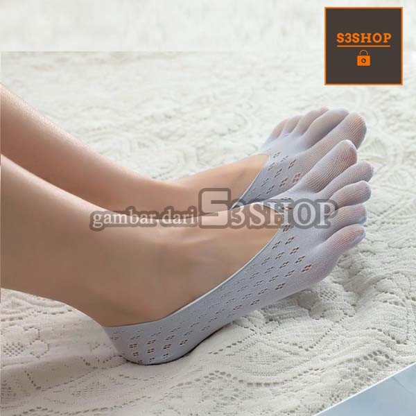Morices Calcetines para mujer con punta de cinco dedos 6 pares de calcetines de forro de corte bajo con lengüeta de gel calcetines invisibles calcetines invisibles para mujeres y niñas 