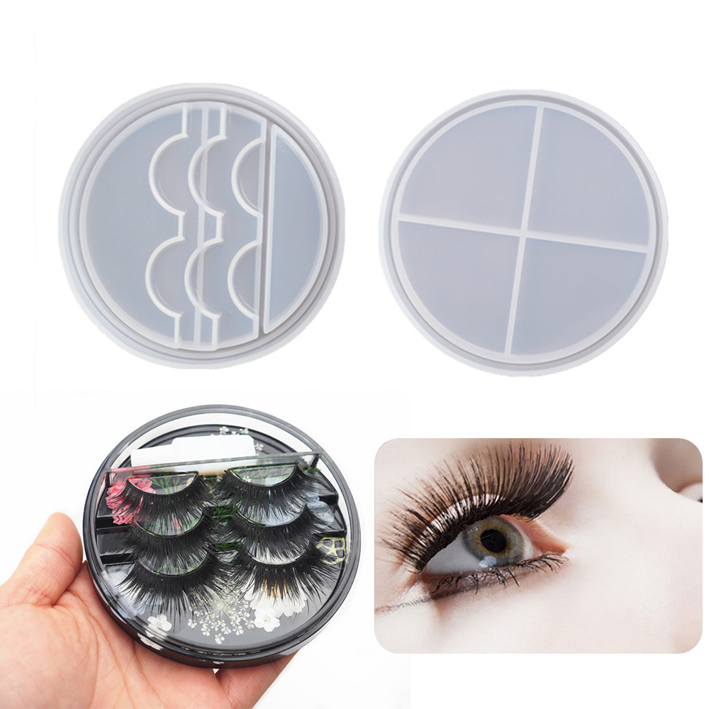 DIY Crafts Eyelash Storage Box Silicone Mould Resin Mold Eyelashes Display Tray