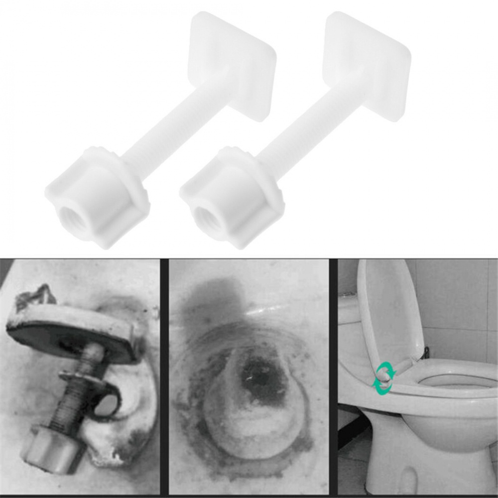 Plástico blanco Baño WC asiento bisagra agujero de tuerca tornillos de repuesto Pack de 12 