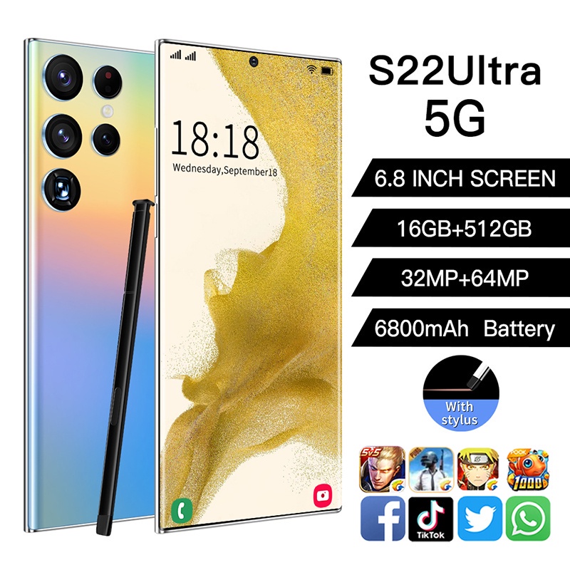 Versión Global Android Smartphone S22 Ultra 6.8 " Teléfono Móvil Barato 5G