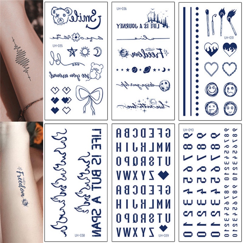 Tatuaje Mágico] Pegatinas Para Tatuajes De 15 Días De Duración Para El  Cuerpo , Brazo , Cintura , Falsos , INS Love Electrocardiograma , Número  Inglés , Letra Inglesa , Impermeable De Larga Temporal | Shopee México