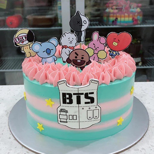Bts BT21 decoración de tarta de dibujos animados personaje pinchazo pastel  de cumpleaños BT21 Cupcake Topper BTS | Shopee México