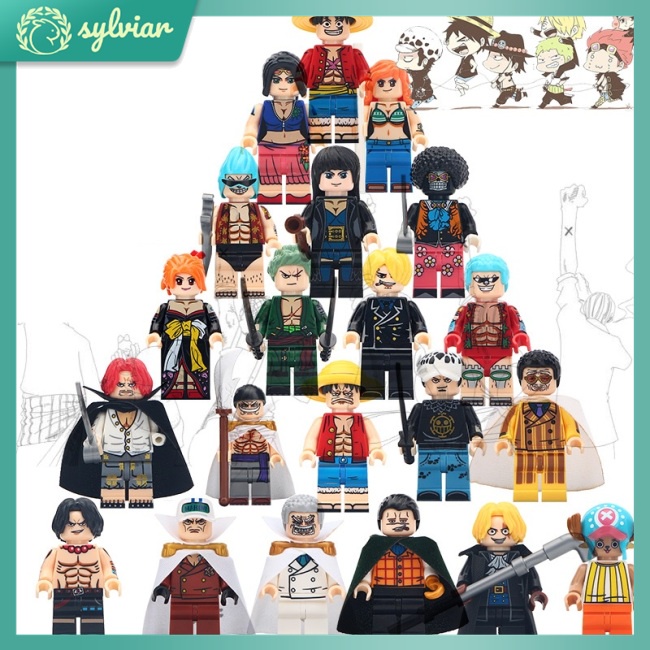sylviar Lego Minifigures Anime Film and Television Series One Piece King Luffy Solonna Beauty Robin Bloques De Construcción Juguetes