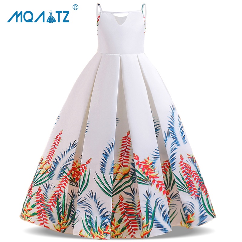 MQATZ Verano Tirantes Niños Largo Vestido De Fiesta Blanco Para Niñas  Disfraz De Impresión Vestidos De Princesa Niña Novia De 5 A 12 Años |  Shopee México
