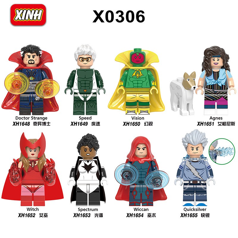 X0306 X1652 Scarlet Witch Wanda Vison Quicksilver Compatible Con Legoing Minifigures Marvel Vengadores Endgame Bloques De Construccion Bebe Juguetes Para Ninos Shopee Mexico