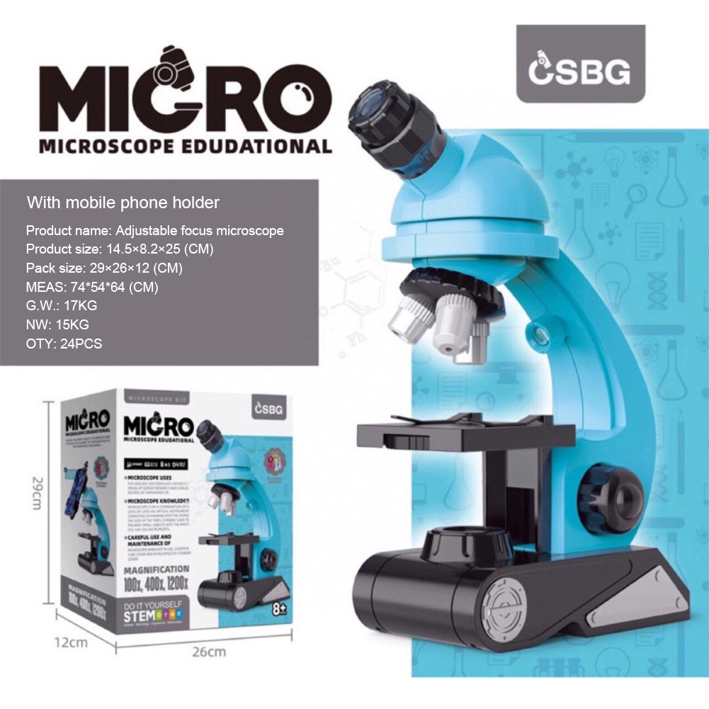 Labuda Microscopio para niños Juguete Educativo para niños Kit de experimentos científicos 