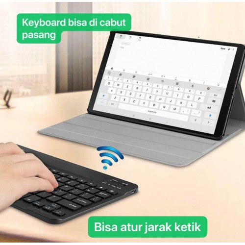 Skb-003 Samsung Tab A7 Lite 8.7 pulgadas 2021 T225 T220 funda 2 en 1 teclado funda de cuero funda para Tablet