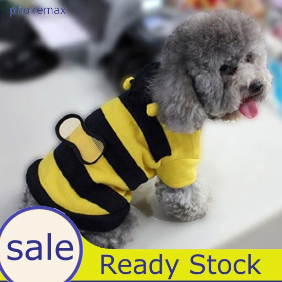 S-LOVE Lindo estilo abeja mascota perro gato ropa abrigo cachorro sudadera con capucha trajes