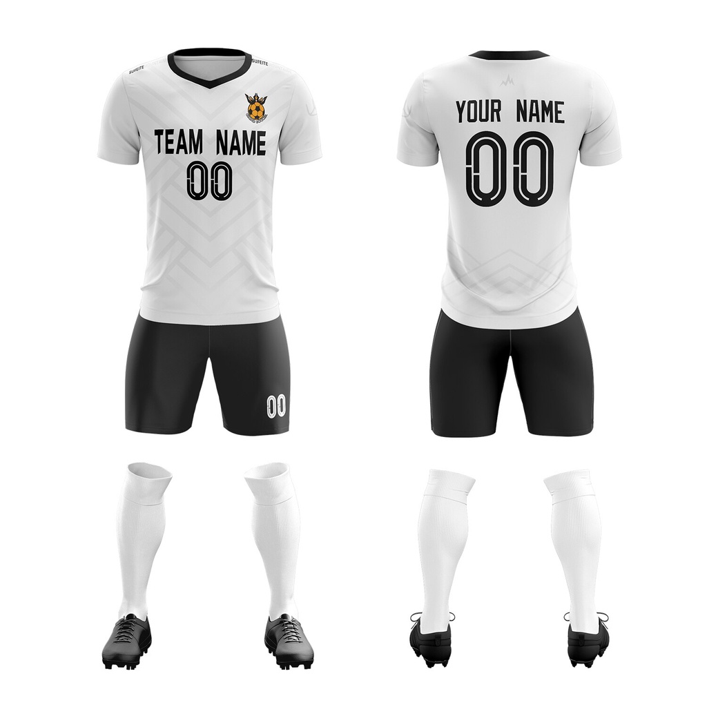 Equipación Fútbol Niños y Adultos con Nombre HDSD Camiseta de Fútbol y Pantalón Corto Personalizados Número Logotipo del Equipo 