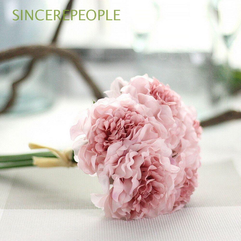 Sincerepeople 5pc Set Bouquet Party Peony Artificial Flowers Wedding Elegant Hydrangea Fake Flowers Floral Home Silk Shopee Mexico