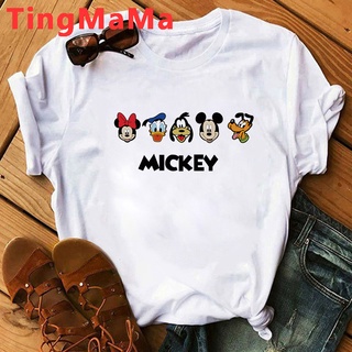 dinosaurio Paternal borde Dibujos Animados Disney Pareja Mickey Minnie Mouse t-shirt Mujer Impresión  Blanca Camiseta grunge Ropa | Shopee México