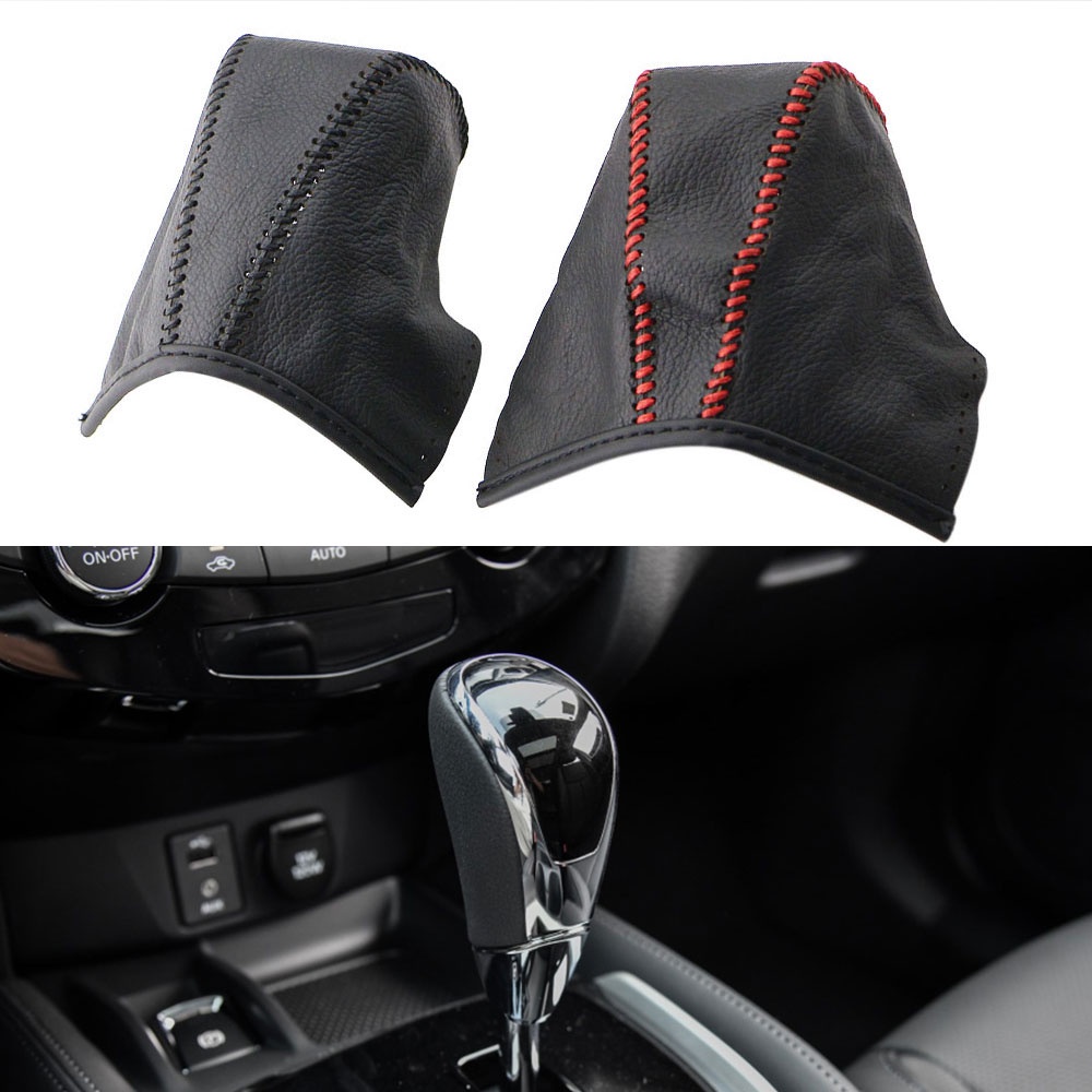 Funda De Pomo De Cuero Genuino Para Nissan X-Trail XTrail T32 2014-2020 Qashqai J11 2016 Palanca De Cambios De La Cabeza Collares