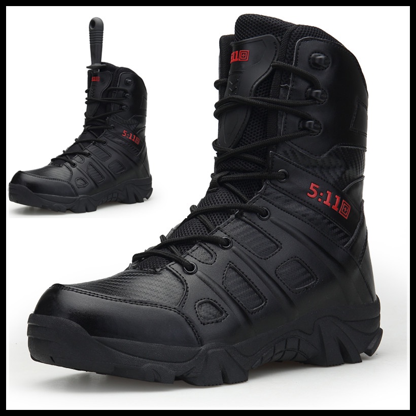 Talla grande 39-47 botas militares ultraligeras al aire libre botas botas de policía especiales botas deportivas hombres botas tácticas al aire libre senderismo zapatos alta parte superior botas