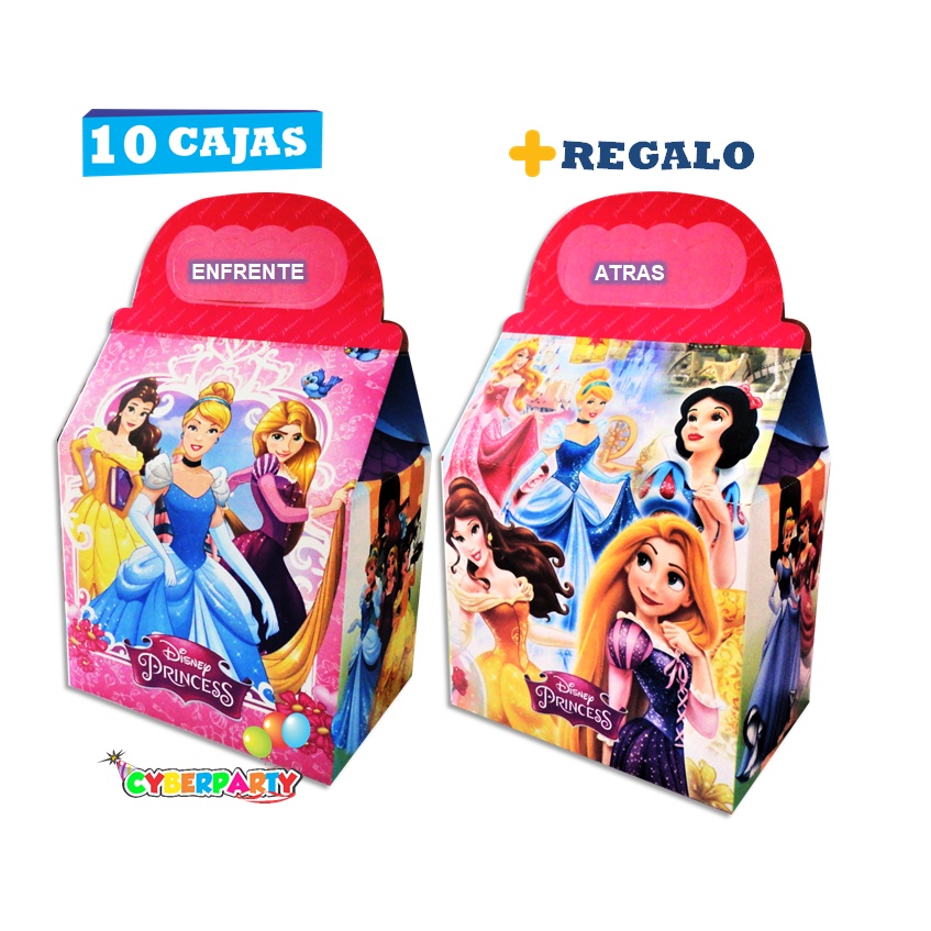 princesas 10 cajas dulceras fiesta bolo cy01prin