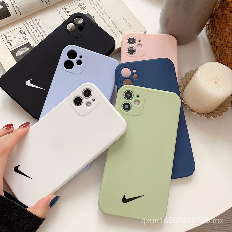 Nike Iphone 11 12 Pro Max Iphone 7 8 Plus Phone Case Iphone Xr Xs Max 8 6s 6 Se 12 Mini Cube Casing Soft Cover Simple Candy Colors Shopee Mexico