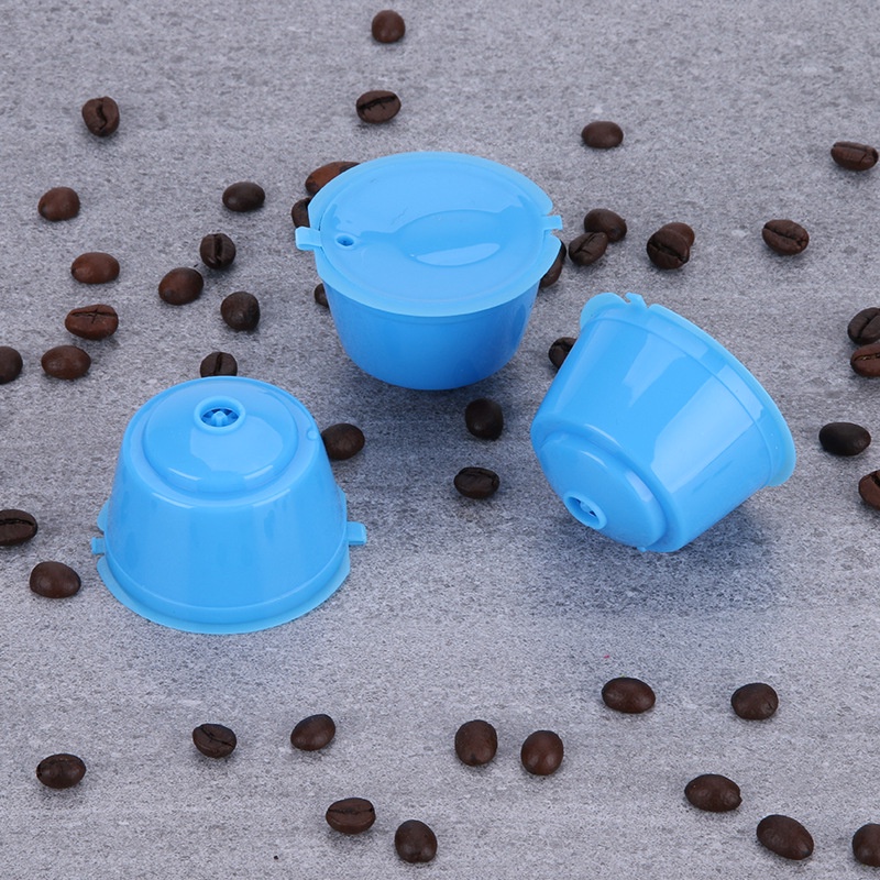 Zhou-YuXiang Juego de Tazas de Filtro de cápsula de café Reutilizables con Cepillo de Cuchara Filtro de Malla de Acero Inoxidable ecológico Adecuado para Dolce Gusto 