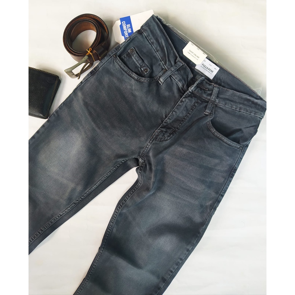 Pull Bear Skinny jeans para hombre / jeans Streacht / jeans Material elástico / jeans grises | Shopee México