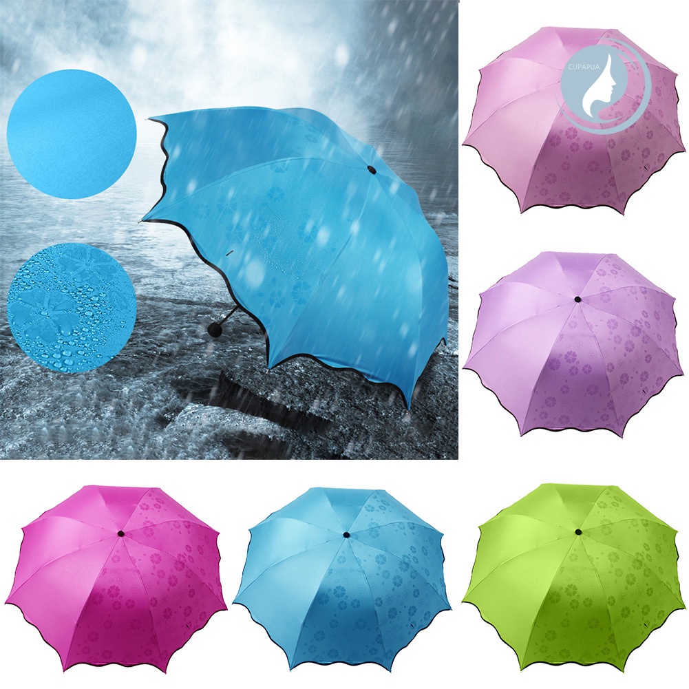 Portátil plegable con la luz del sol UV paraguas de viaje de lluvia Unisex Bolsillo Parasol Supremo 