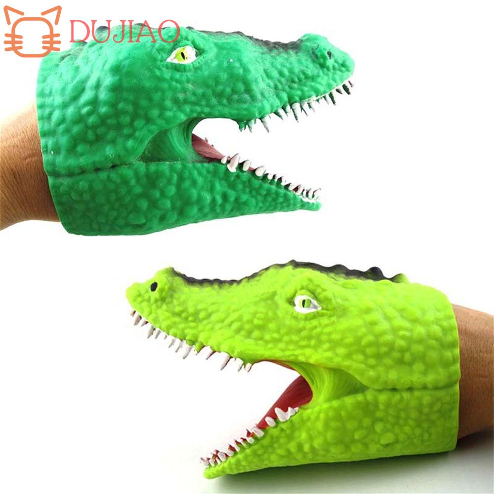 Juguetes y juegos dinosaurios verde 15 cm de largo MIK Funshopping Títere de  mano de silicona suave Presidente Dino Tiburón León cocodrilo aprox  
