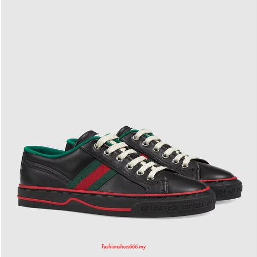 Bienvenido Hija Inactivo 913 100 % Original Moda Nuevo Gucci Hombres Mujeres Tenis 1977 Sneaker Low  top Zapatos Negro Cuero | Shopee México