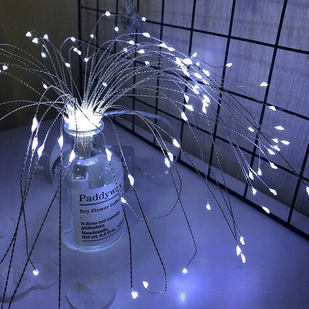 Details about   LED Firework Hanging Copper Wire Fairy String Light 8Modes Christmas Party Decor