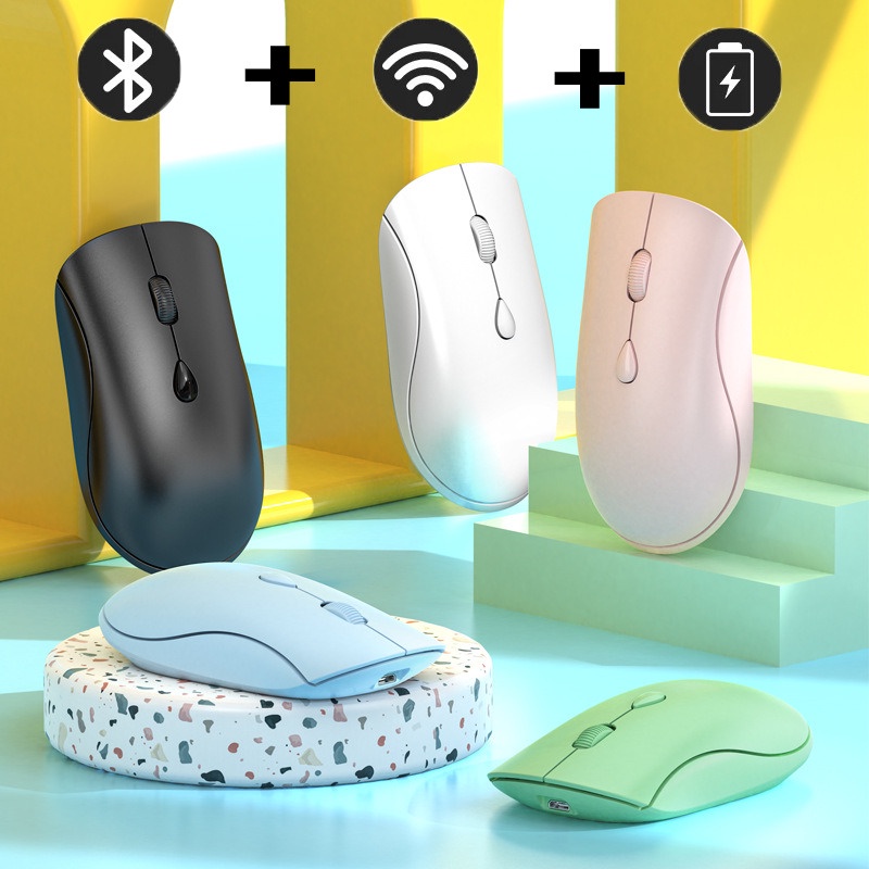 Ratón Inalámbrico Bluetooth Recargable USB De Doble Modo Óptico Mause ...