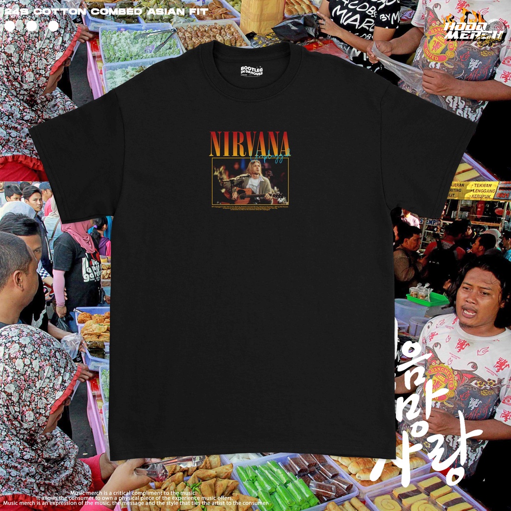 Regular Nirvana Sorbet Ray Hombre Camiseta Negro