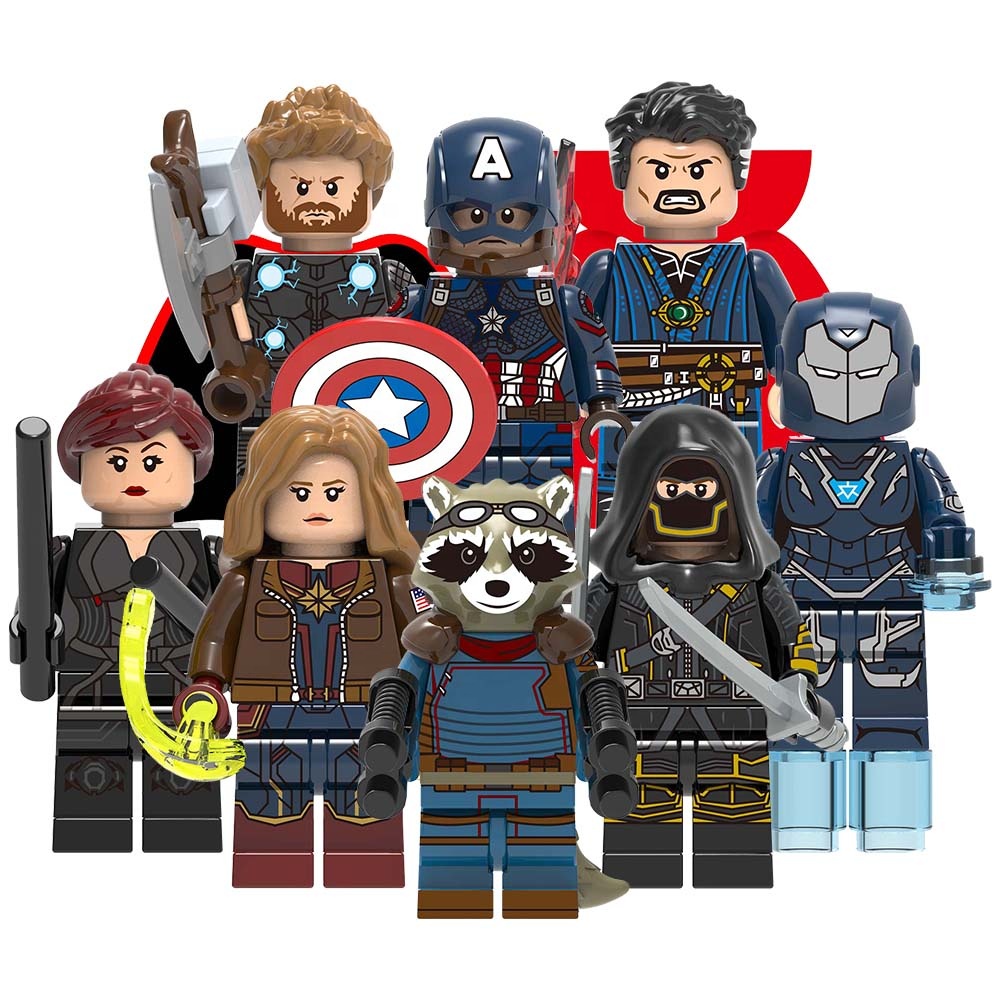Capitán Marvel Los Vengadores Infinito juego final de guerra Thor Mini Figuras De Uso Con Lego 