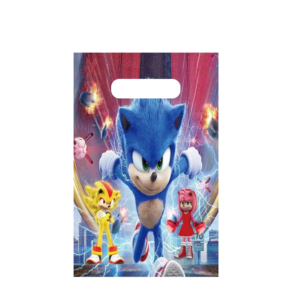 BKJJ Sonic Cumpleaños Vajilla Decoraciones Vajilla de Fiesta TemÁTica de Sonic Plato Taza Servilleta Tenedor Banderín Decoraciones para Fiestas de muñecas Sorpresa Sonic 