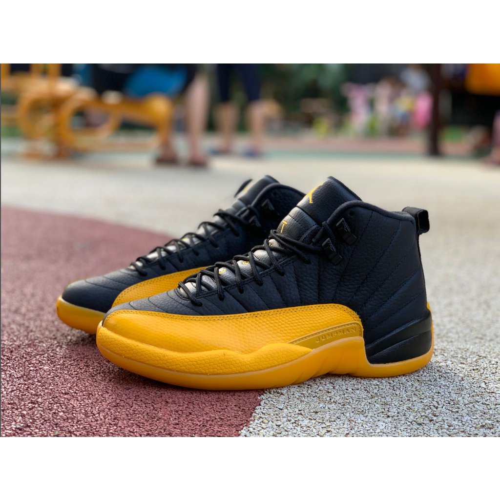 Venta Caliente Nike Jordan 12 Retro " University Gold " Negro Amarillo AJ12 Zapatos De Baloncesto Deportivos | Shopee México