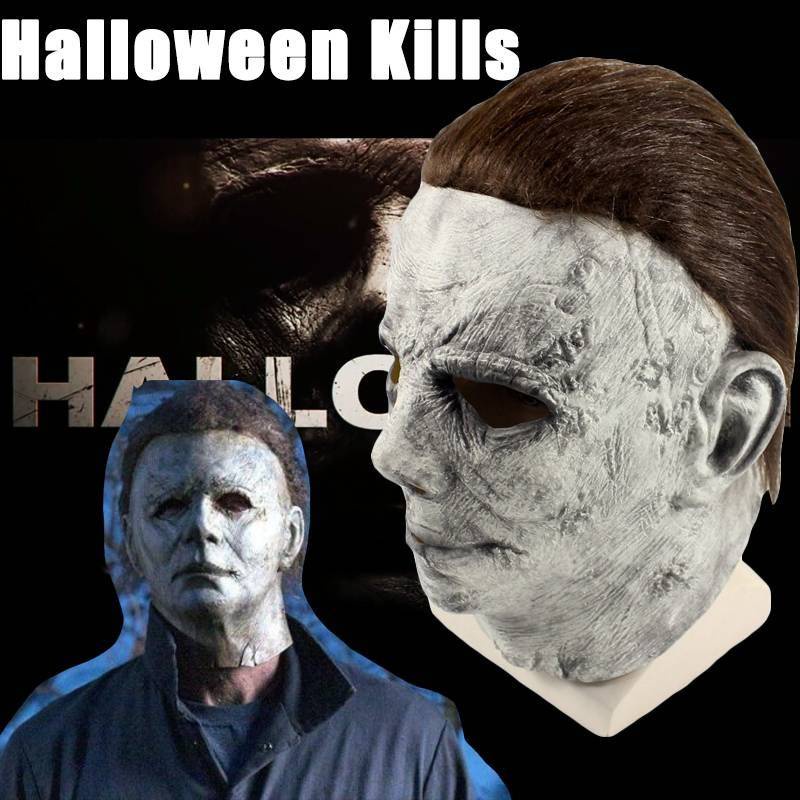 Ani·Lnc Máscara de Michael Myers Cosplay de Halloween Horror Máscara de Cara Completa Película de Terror Personaje Adultos Juguete de Cosplay Accesorios 