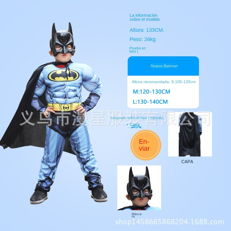 Disfraz De Halloween COSPLAY Para Adultos Niños Musculares Batman Padre E  Hijo Actuación De Evento | Shopee México