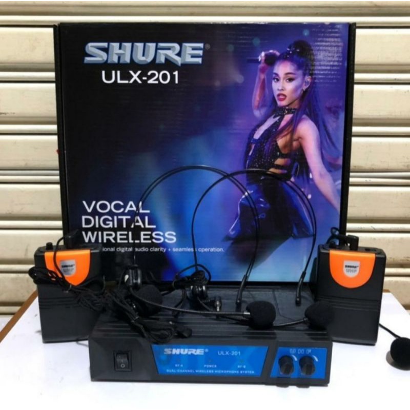 Werles Wirles SHURE ULX201 micrófono inalámbrico 2 micrófono auriculares diademas + 2 micrófono Clip en micrófono